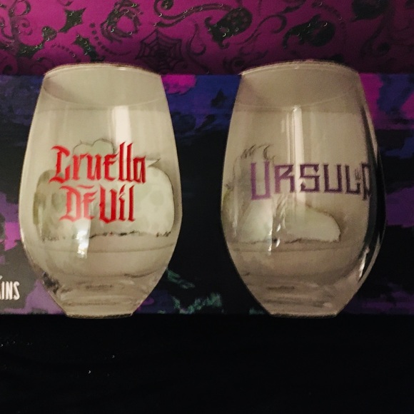 ✨ Disney Villains Stemless Wine Glasses Set of 4 ✨ NWOT ✨ - Picture 5 of 10